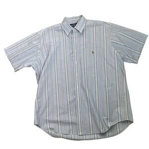 Polo Ralph Lauren Mens Blake Blue Stripe Oxford Button Down 100% cotton Shirt XL